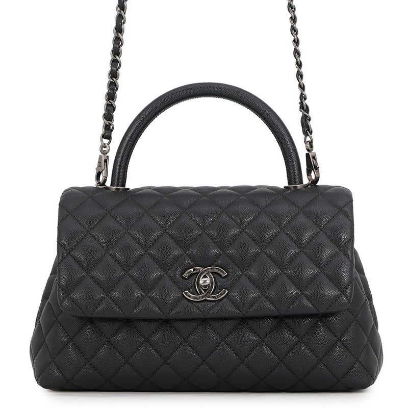 シャネル ハンドバッグ マトラッセ ココマーク ココハンドル フラップ キャビアスキン A92991 CHANEL ２wayショルダー 黒