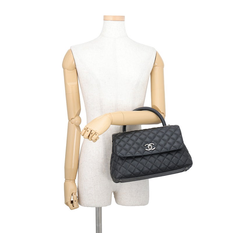 シャネル ハンドバッグ マトラッセ ココマーク ココハンドル フラップ キャビアスキン A92991 CHANEL ２wayショルダー 黒