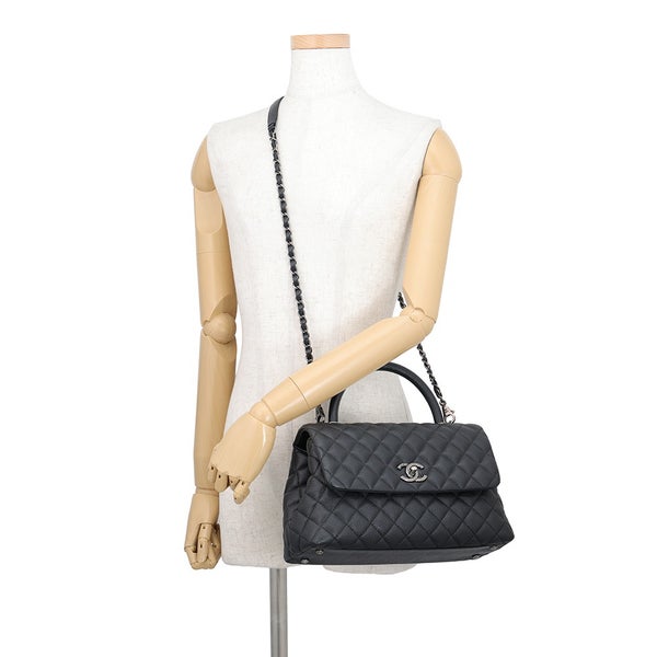 シャネル ハンドバッグ マトラッセ ココマーク ココハンドル フラップ キャビアスキン A92991 CHANEL ２wayショルダー 黒