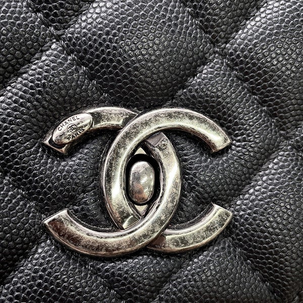 シャネル ハンドバッグ マトラッセ ココマーク ココハンドル フラップ キャビアスキン A92991 CHANEL ２wayショルダー 黒