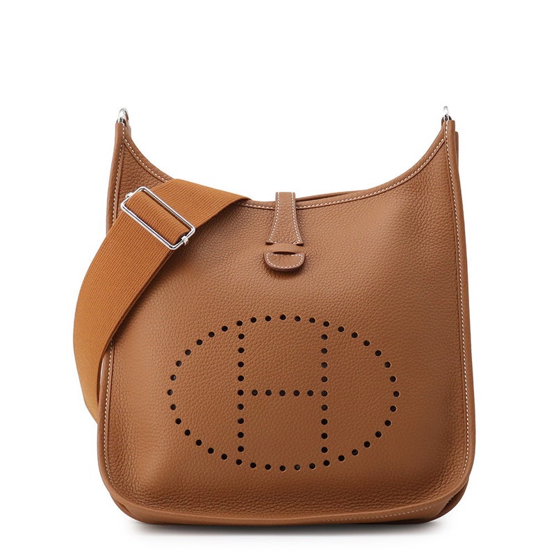 エルメス ショルダーバッグ エブリン3 PM ゴールド/シルバー金具 トリヨンクレマンス G刻印 HERMES Evelyne