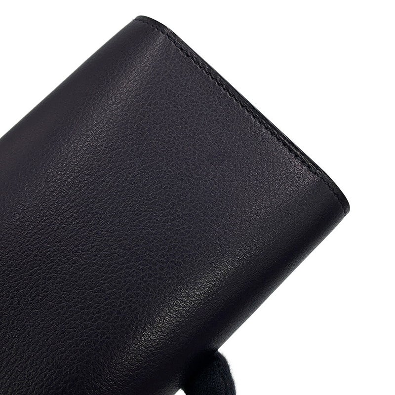 エルメス 長財布 パッサン ロング ブルーインディゴ/オンブレ/シルバー金具 エバーグレイン/リザード A刻印 HERMES