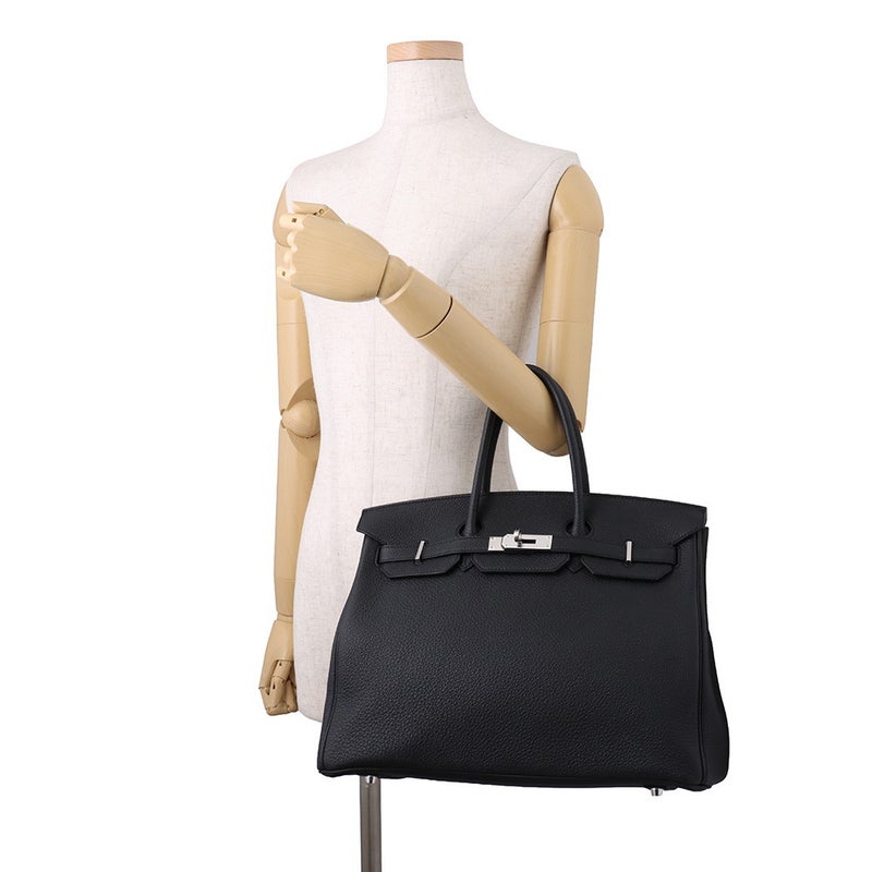 エルメス バーキン35 ブラック/シルバー金具 トゴ K刻印 HERMES Birkin ハンドバッグ 黒
