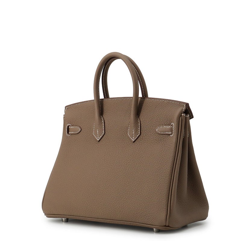 エルメス バーキン25 エトゥープ/シルバー金具 トゴ G刻印 HERMES Birkin ハンドバッグ