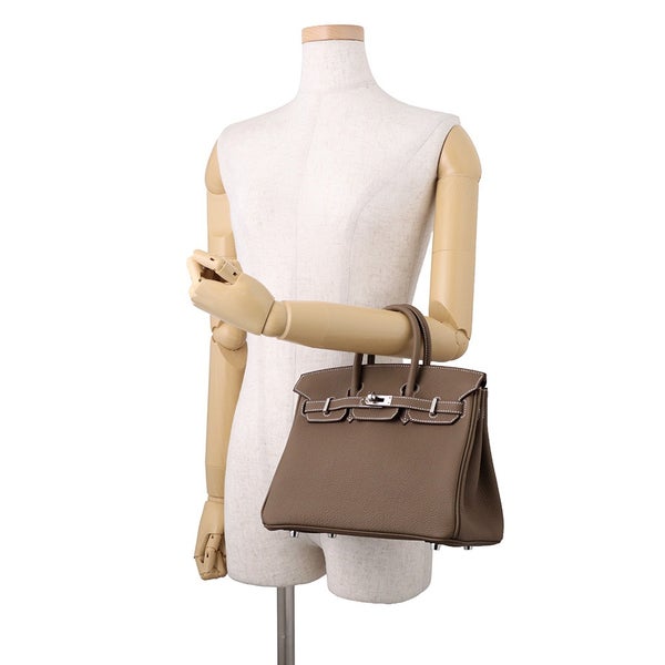 エルメス バーキン25 エトゥープ/シルバー金具 トゴ G刻印 HERMES Birkin ハンドバッグ