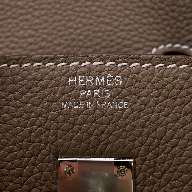 エルメス バーキン25 エトゥープ/シルバー金具 トゴ G刻印 HERMES Birkin ハンドバッグ