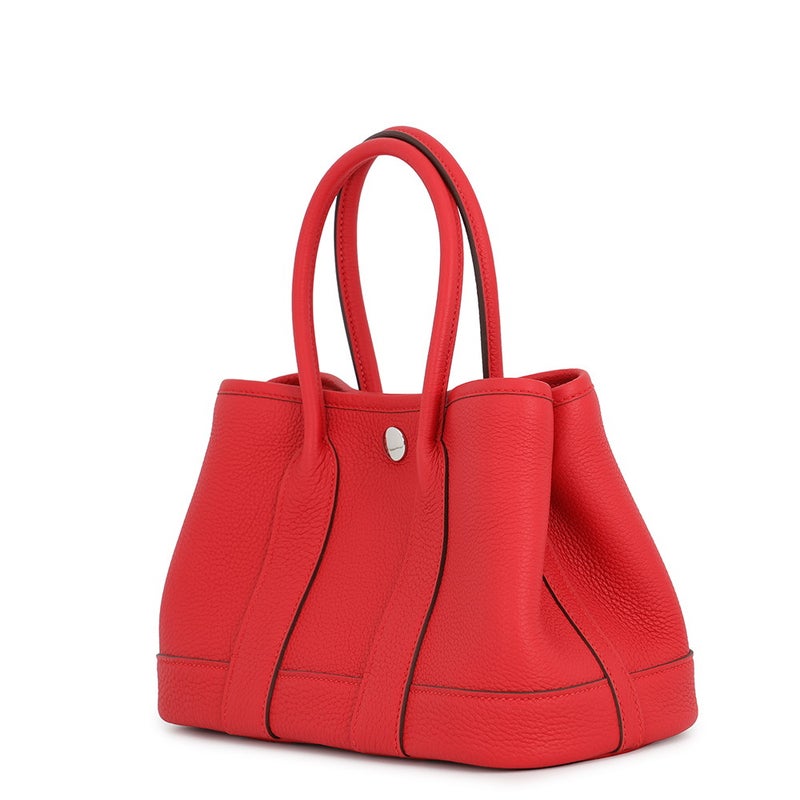エルメス トートバッグ ネオ・ガーデン 23 ガーデンパーティ ルージュクー/シルバー金具 ネゴンダ K刻印 HERMES
