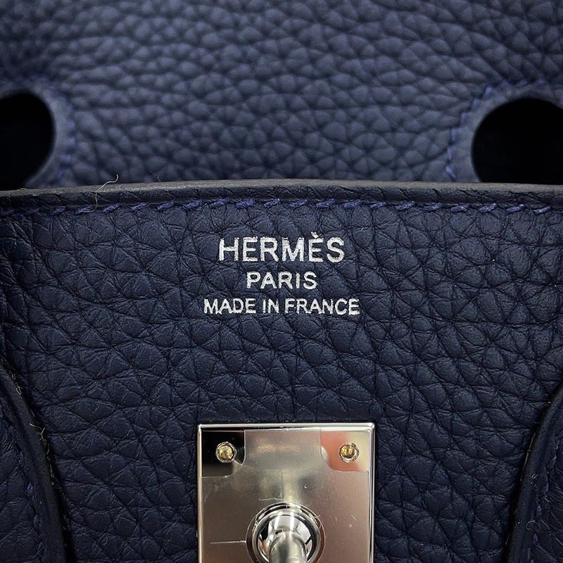 エルメス バーキン25 ブルーニュイ/シルバー金具 トゴ G刻印 HERMES Birkin ハンドバッグ