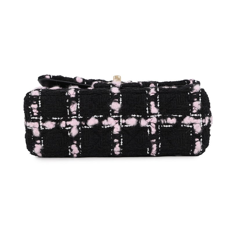 シャネル チェーンショルダーバッグ マトラッセ20 ココマーク ツイード A69900 CHANEL 黒