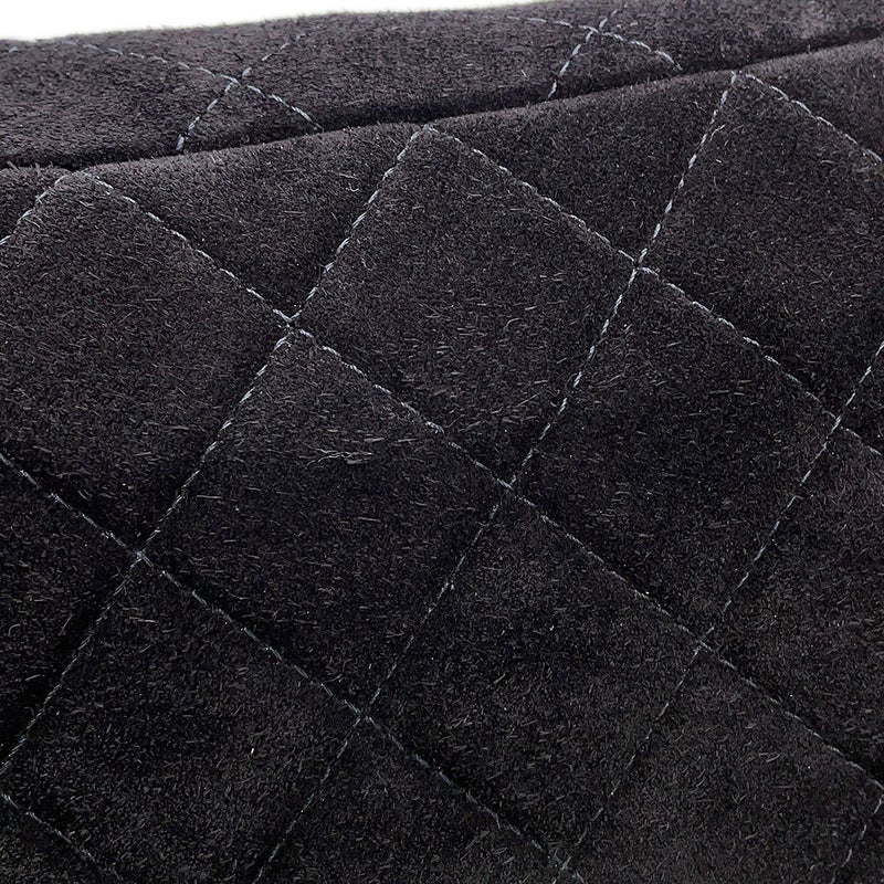 シャネル チェーンショルダーバッグ マトラッセ ココマーク カメラバッグ スエードカーフレザー AS6443 CHANEL 黒