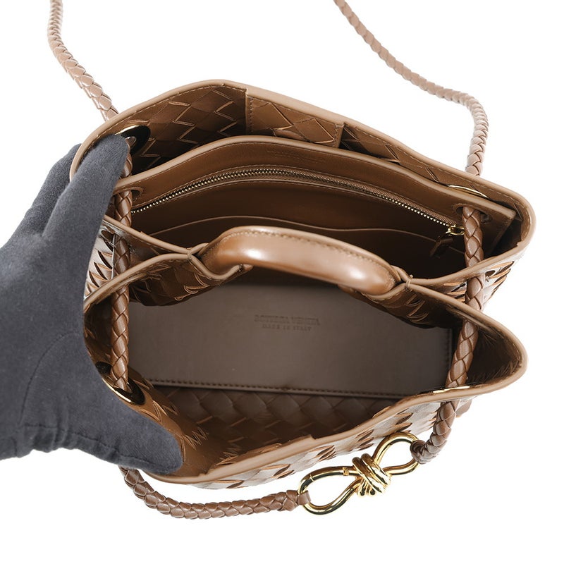 ボッテガヴェネタ ハンドバッグ イントレチャート アンディアーモ スモール ラムスキン 766014 BOTTEGA VENETA 3way