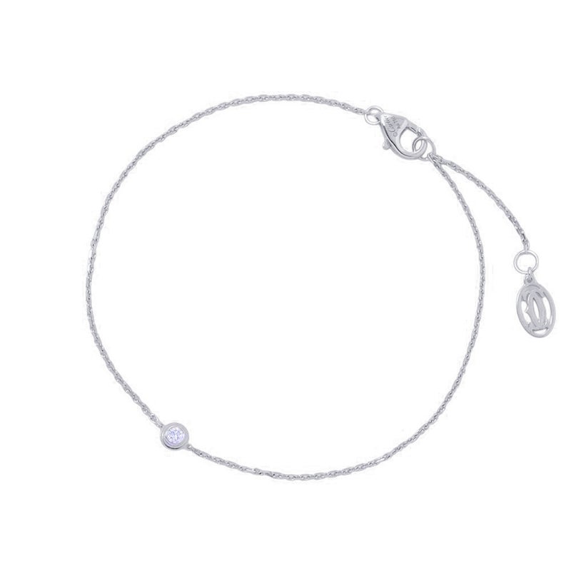 カルティエ ブレスレット ダムールXS ミニモデル ダイヤモンド 1P 0.04ct K18WGホワイトゴールド B6045517 Cartier