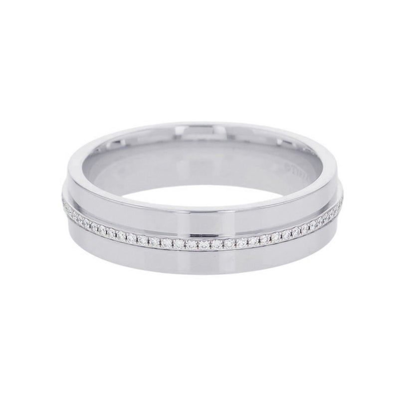 ティファニー リング Tワイド ダイヤモンド K18WGホワイトゴールド リングサイズ約19号 Tiffany&Co. 指輪