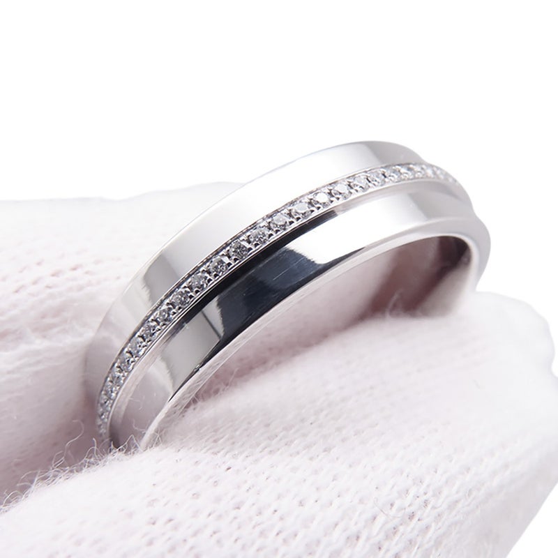 ティファニー リング Tワイド ダイヤモンド K18WGホワイトゴールド リングサイズ約19号 Tiffany&Co. 指輪