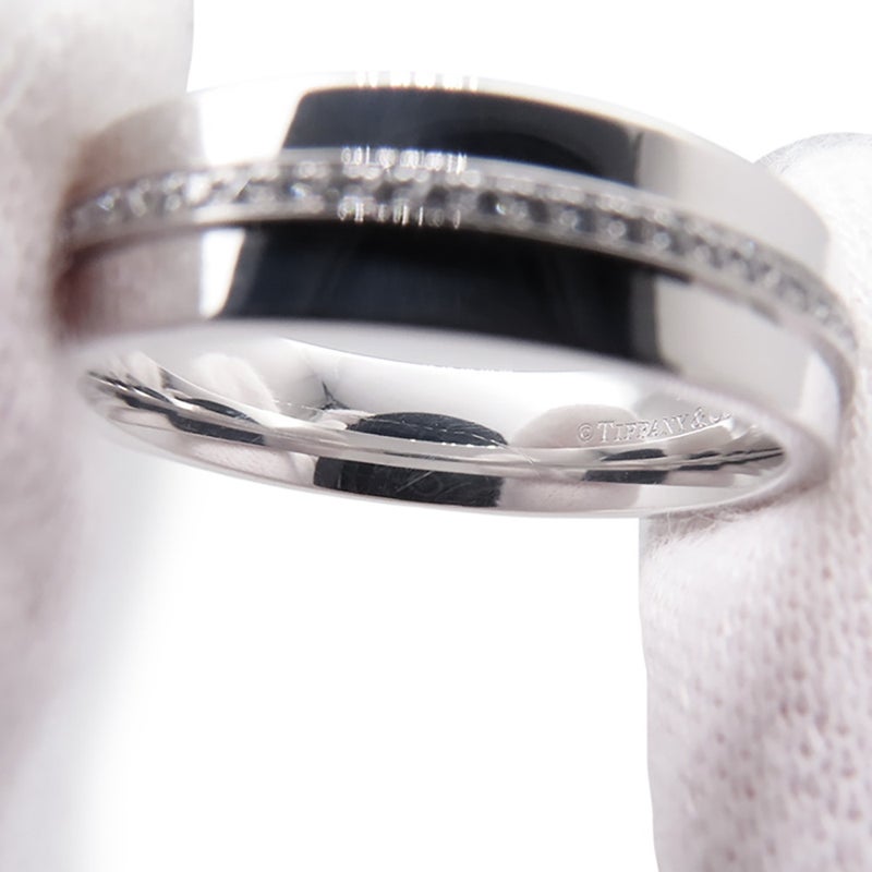 ティファニー リング Tワイド ダイヤモンド K18WGホワイトゴールド リングサイズ約19号 Tiffany&Co. 指輪