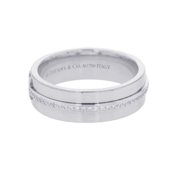 ティファニー リング Tワイド ダイヤモンド K18WGホワイトゴールド リングサイズ約9号 Tiffany&Co. 指輪