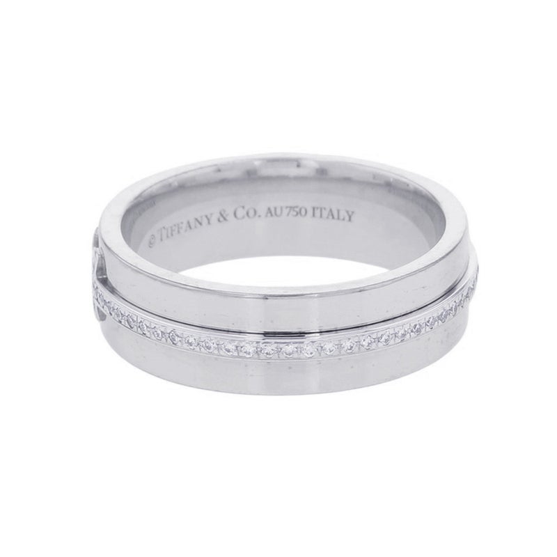 ティファニー リング Tワイド ダイヤモンド K18WGホワイトゴールド リングサイズ約9号 Tiffany&Co. 指輪