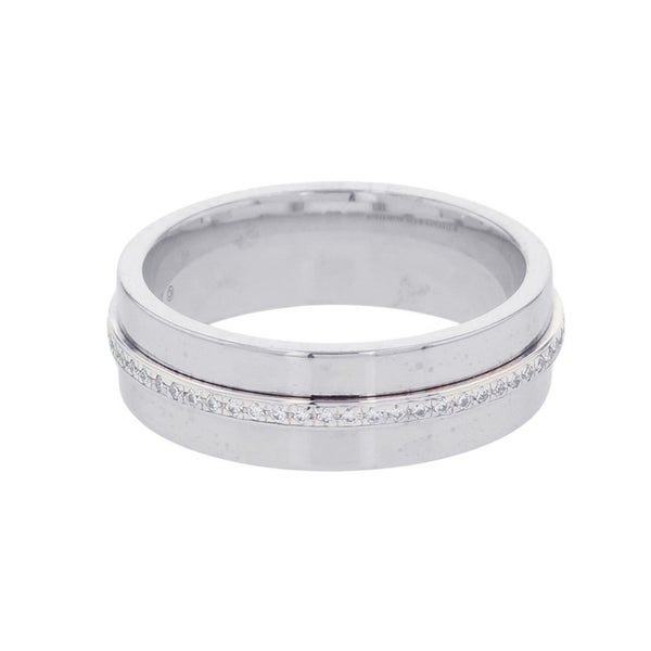 ティファニー リング Tワイド ダイヤモンド K18WGホワイトゴールド リングサイズ約9号 Tiffany&Co. 指輪