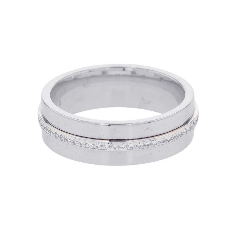 ティファニー リング Tワイド ダイヤモンド K18WGホワイトゴールド リングサイズ約9号 Tiffany&Co. 指輪
