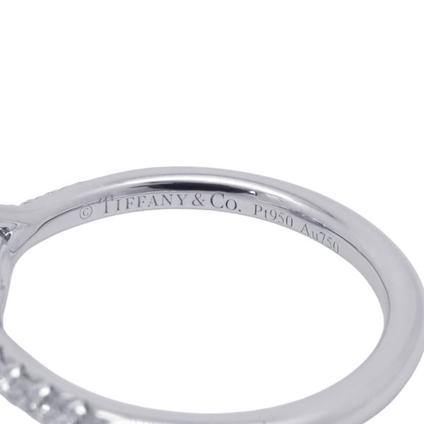 ティファニー リング ソレスト クッションカット ファンシーイエローダイヤ 0.27ct/ダイヤ 0.26ct Pt950/K18YG 約9号 鑑定書付き 指輪