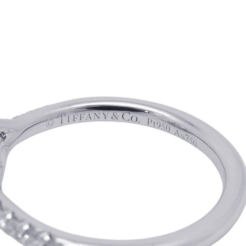 ティファニー リング ソレスト クッションカット ファンシーイエローダイヤ 0.27ct/ダイヤ 0.26ct Pt950/K18YG 約9号 鑑定書付き 指輪