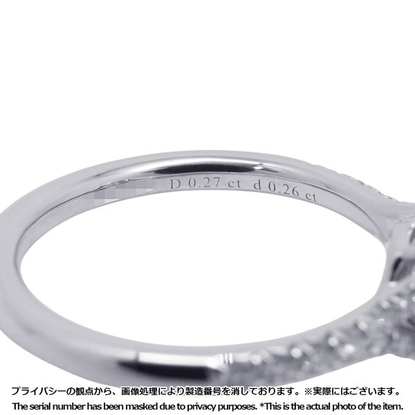 ティファニー リング ソレスト クッションカット ファンシーイエローダイヤ 0.27ct/ダイヤ 0.26ct Pt950/K18YG 約9号 鑑定書付き 指輪
