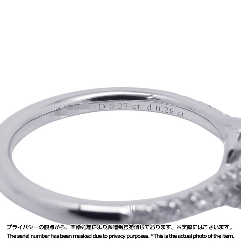 ティファニー リング ソレスト クッションカット ファンシーイエローダイヤ 0.27ct/ダイヤ 0.26ct Pt950/K18YG 約9号 鑑定書付き 指輪
