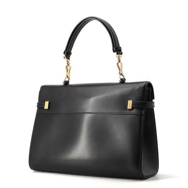 サンローランパリ ハンドバッグ マンハッタン トップハンドル ボックスカーフ 747248 SAINT LAURENT PARIS バッグ 黒