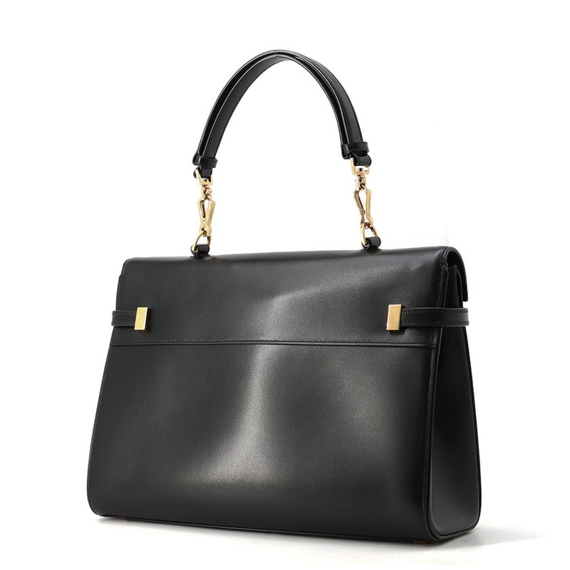 サンローランパリ ハンドバッグ マンハッタン トップハンドル ボックスカーフ 747248 SAINT LAURENT PARIS バッグ 黒