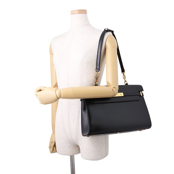 サンローランパリ ハンドバッグ マンハッタン トップハンドル ボックスカーフ 747248 SAINT LAURENT PARIS バッグ 黒