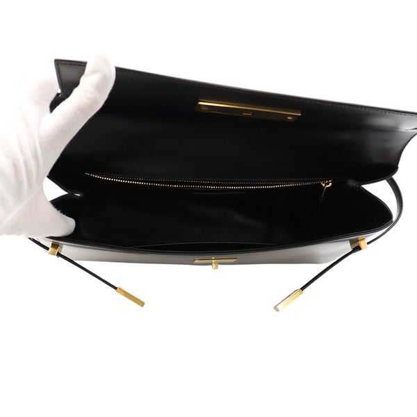 サンローランパリ ハンドバッグ マンハッタン トップハンドル ボックスカーフ 747248 SAINT LAURENT PARIS バッグ 黒