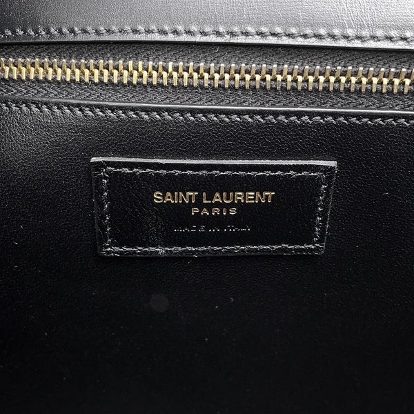 サンローランパリ ハンドバッグ マンハッタン トップハンドル ボックスカーフ 747248 SAINT LAURENT PARIS バッグ 黒