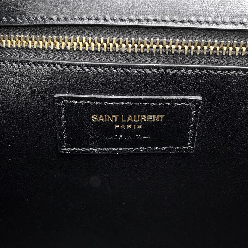 サンローランパリ ハンドバッグ マンハッタン トップハンドル ボックスカーフ 747248 SAINT LAURENT PARIS バッグ 黒