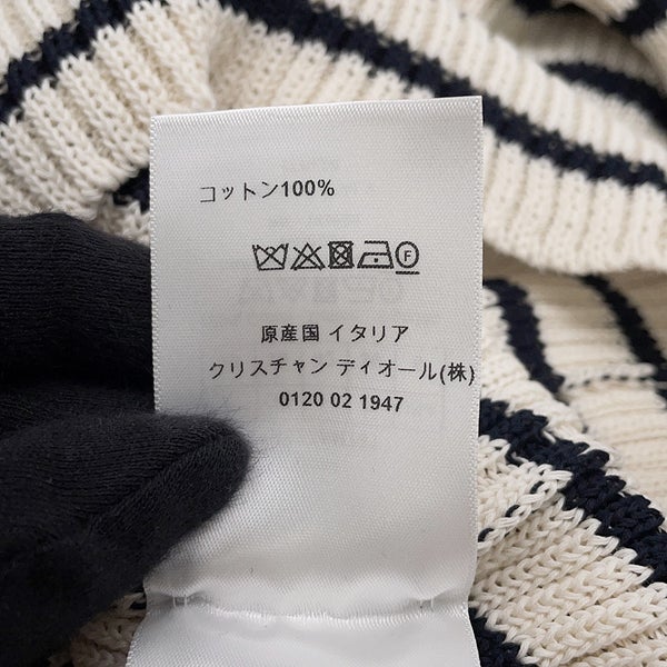 クリスチャン・ディオール ニット ボーダー セーラーコットン レディースサイズ36 214S27AM731 Christian Dior 長袖 白