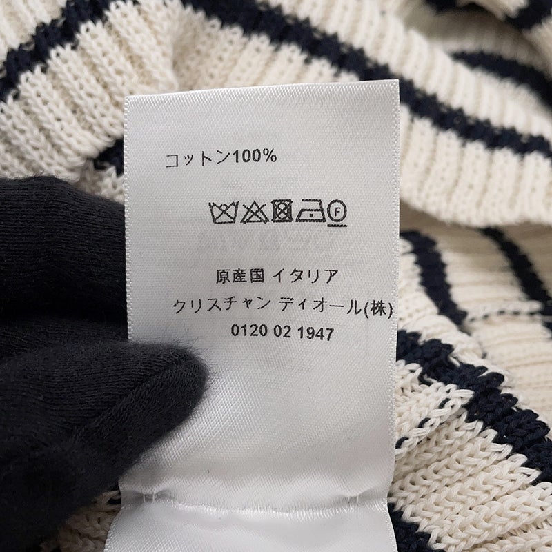 クリスチャン・ディオール ニット ボーダー セーラーコットン レディースサイズ36 214S27AM731 Christian Dior 長袖 白