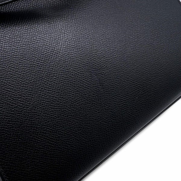 エルメス ハンドバッグ ケリー25 外縫い ブラック/ゴールド金具 エプソン U刻印 2wayショルダー 黒