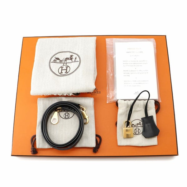 エルメス ハンドバッグ ケリー25 外縫い ブラック/ゴールド金具 エプソン U刻印 2wayショルダー 黒