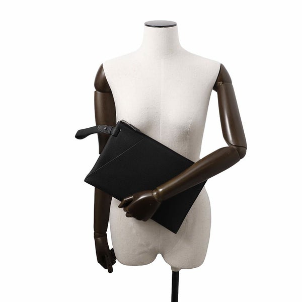 エルメス クラッチバッグ カバ ヴェルティージュ 30 ブラック/シルバー金具 トゴ Y刻印 メンズ 黒