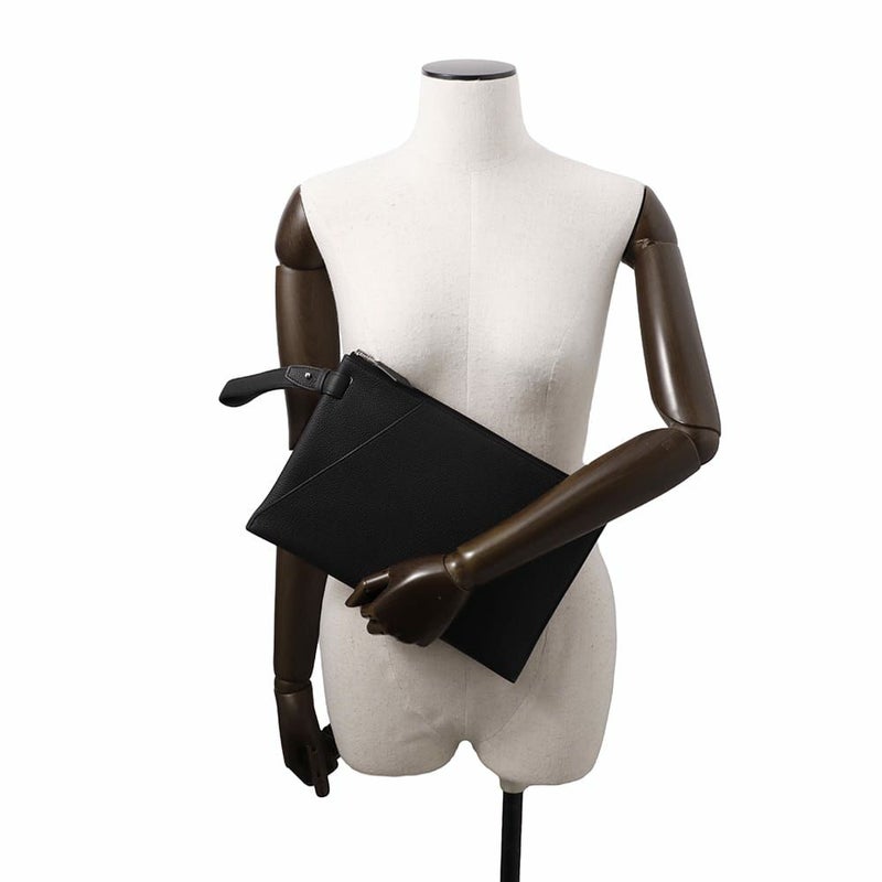 エルメス クラッチバッグ カバ ヴェルティージュ 30 ブラック/シルバー金具 トゴ Y刻印 メンズ 黒