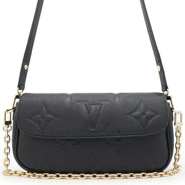 ルイヴィトン チェーンウォレット モノグラム・アンプラント ウォレット オン チェーン・アイビー M82154 黒 ブラック 2way