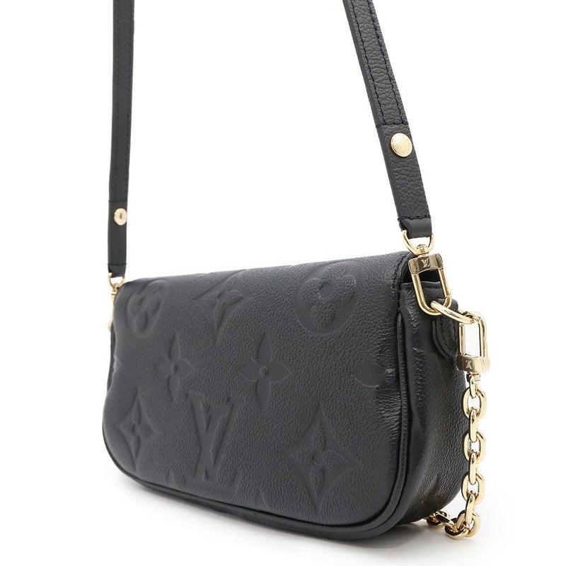 ルイヴィトン チェーンウォレット モノグラム・アンプラント ウォレット オン チェーン・アイビー M82154 黒 ブラック 2way