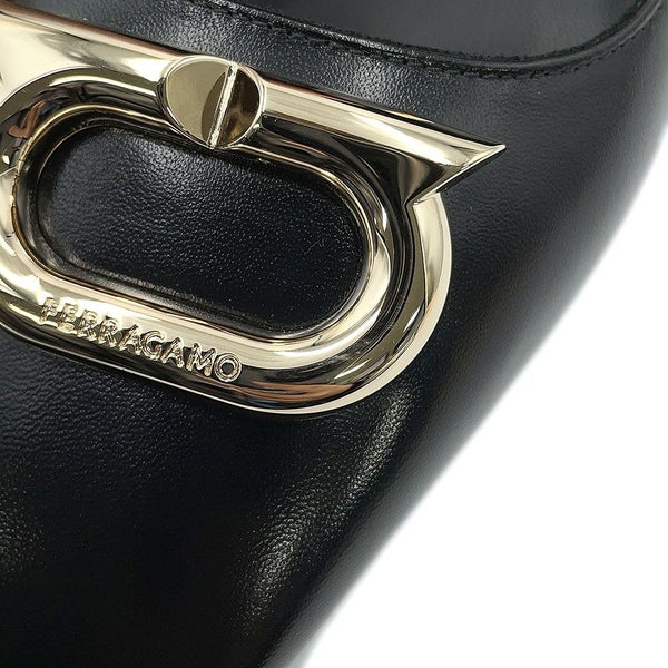 サルヴァトーレ・フェラガモ パンプス ガンチーニ レディースサイズ7 1/2 01F832 Ferragamo 靴 黒