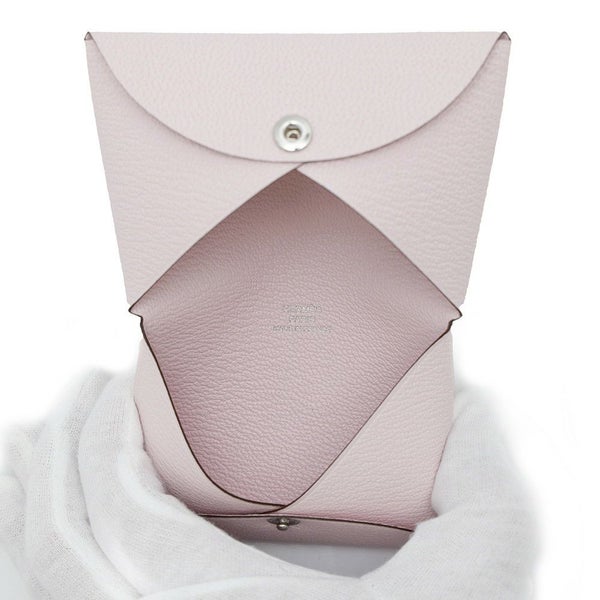 エルメス カードケース カルヴィ モーヴペール/シルバー金具 シェブルミゾル W刻印 HERMES 名刺入れ シェーブル