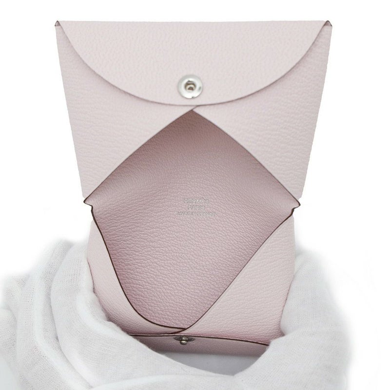 エルメス カードケース カルヴィ モーヴペール/シルバー金具 シェブルミゾル W刻印 HERMES 名刺入れ シェーブル