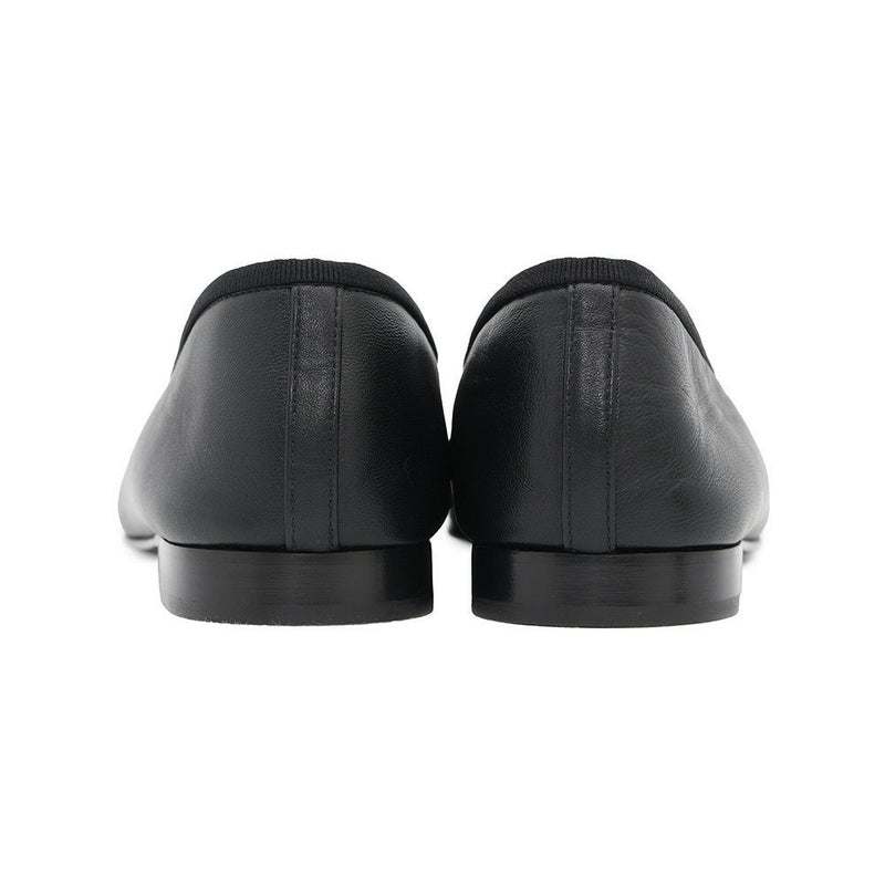 シャネル フラットシューズ バレリーナシューズ リボン ココマーク ラムスキン パテント G02819 レディースサイズ37C CHANEL 黒