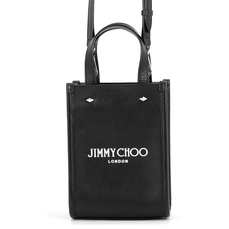 ジミーチュウ ハンドバッグ ミニ ノースサウス トート スムースカーフレザー MININSTOTEANR JIMMY CHOO 2way 黒