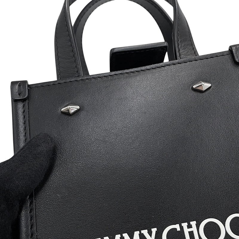 ジミーチュウ ハンドバッグ ミニ ノースサウス トート スムースカーフレザー MININSTOTEANR JIMMY CHOO 2way 黒