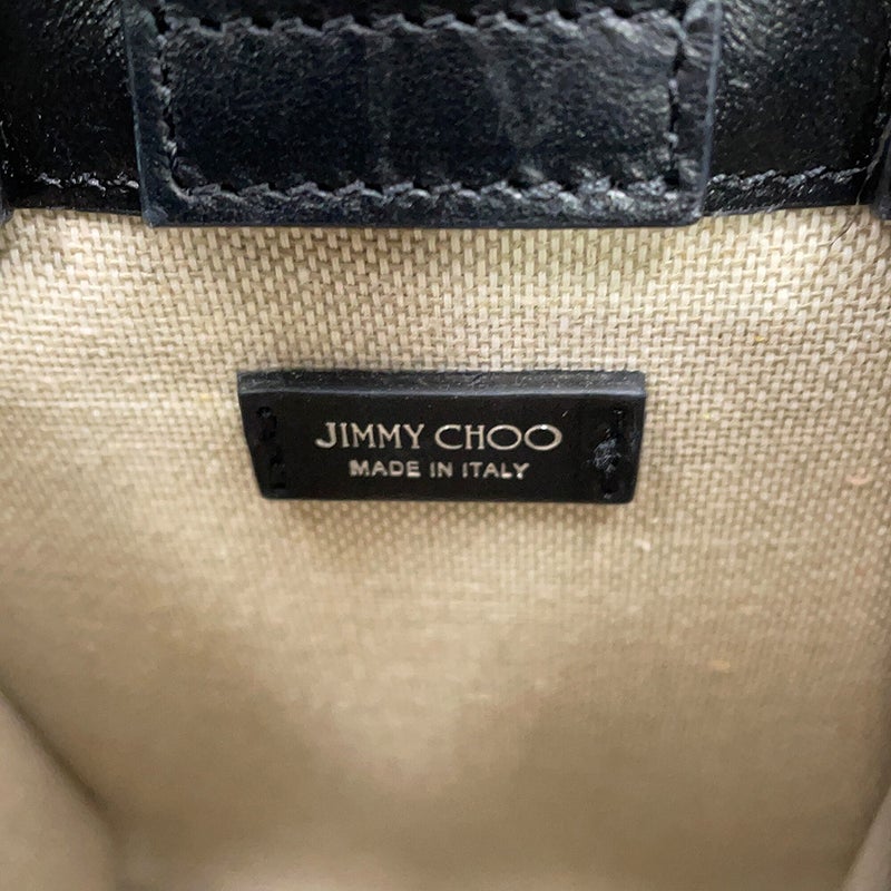 ジミーチュウ ハンドバッグ ミニ ノースサウス トート スムースカーフレザー MININSTOTEANR JIMMY CHOO 2way 黒