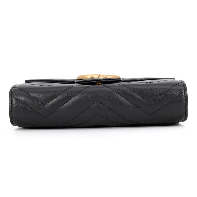 グッチ チェーンウォレット GGマーモント キルティング レザー 474575 GUCCI 財布 ダブルG 黒