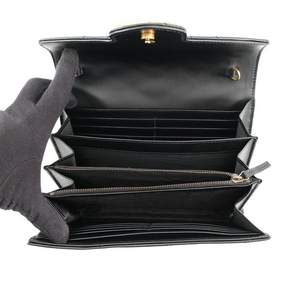 グッチ チェーンウォレット GGマーモント キルティング レザー 474575 GUCCI 財布 ダブルG 黒